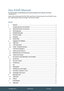 Das AVefi-Manual Grundprinzipien und Richtlinien der Zusammenarbeit von Verbund und Praxis - Vorabversion 2.1 