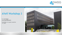3. AVefi-Workshop am 12./13.03.2025 - Auswertung Datensätze